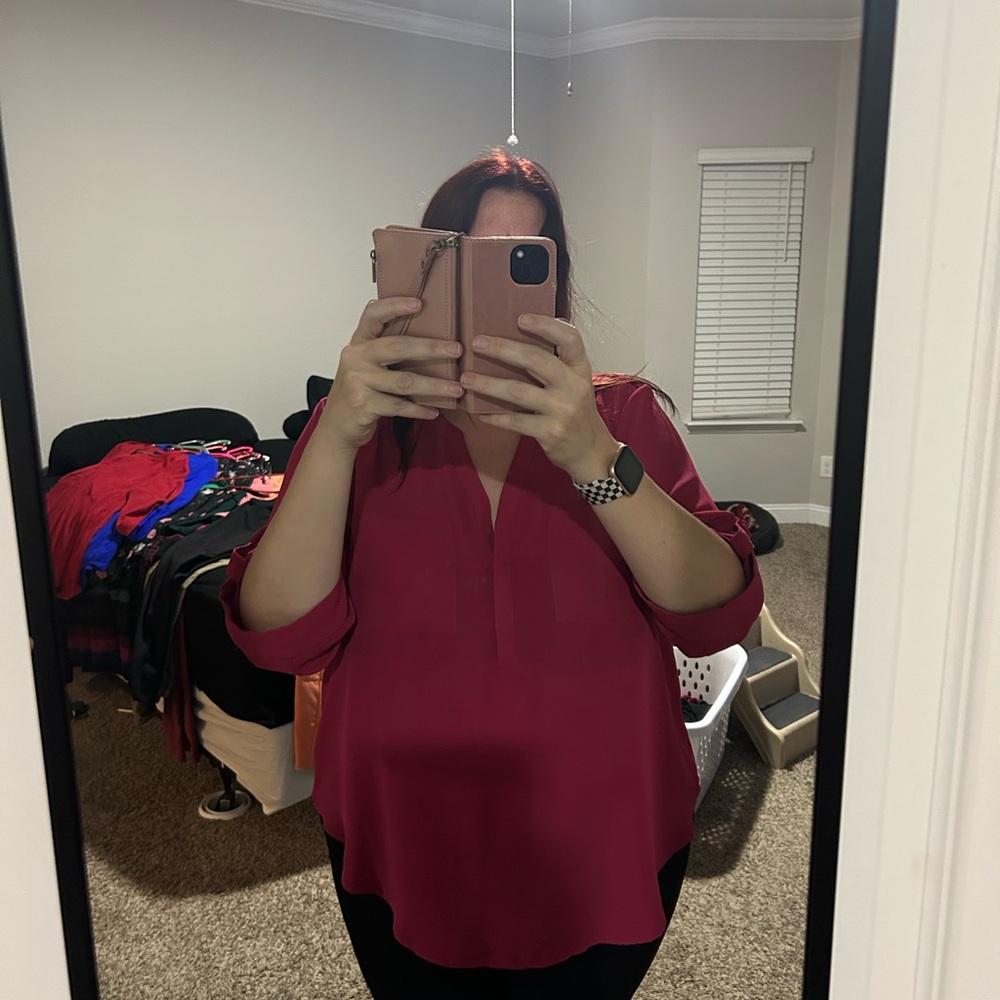 Hot Pink 3/4 Sleeve Harper Blouse